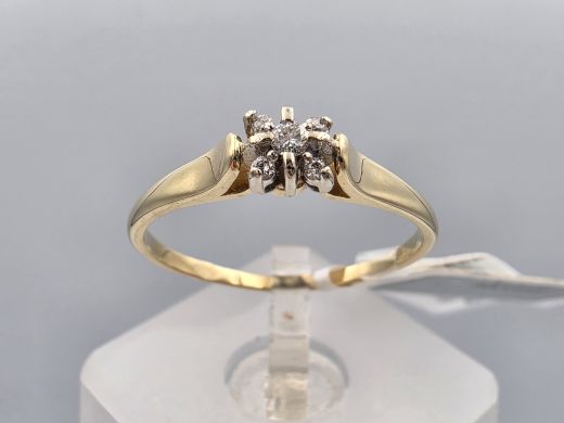Gold ring with diamond, 1.88 g, size 18.5
