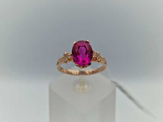 Zelta gredzens ar koraļļi, 3.72 g, izm. 20