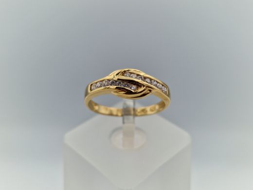 Zelta gredzens ar cirkoniju, 2.36 g, izm. 17.5