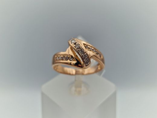 Zelta gredzens ar cirkoniju, 3.52 g, izm. 18