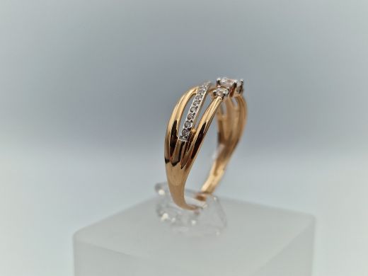 Zelta gredzens ar cirkoniju, 1.96 g, izm. 17