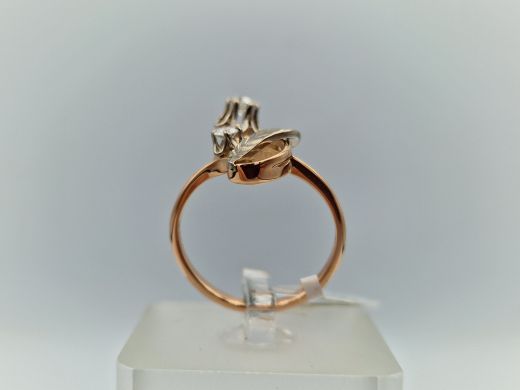 Zelta gredzens ar briljantiem, 4.36 g, izm. 17