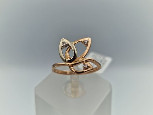 Zelta gredzens ar cirkoniju, 1.68 g, izm. 16.5