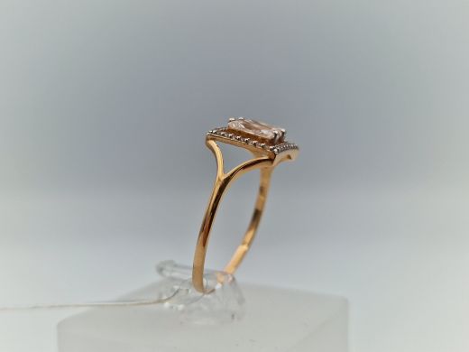 Zelta gredzens ar cirkoniju, 1.79 g, izm. 19.5