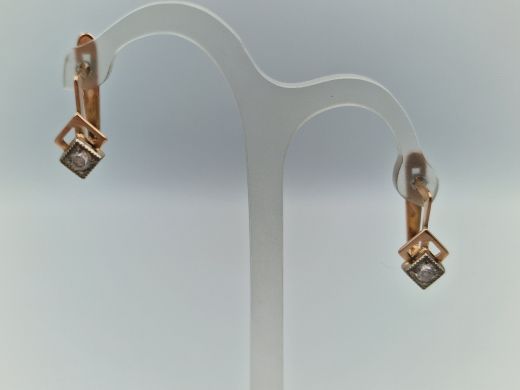 Zelta auskari ar cirkoniju, 2.61 g