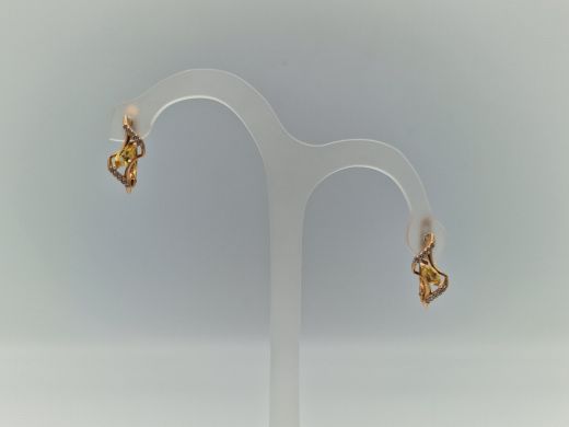 Zelta auskari ar cirkoniju, 2.63 g