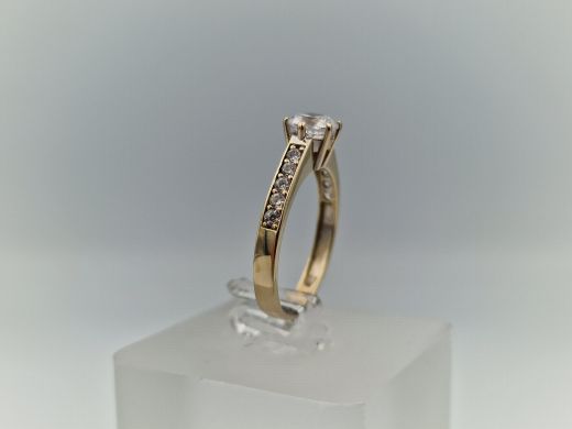Zelta gredzens ar cirkoniju, 2.18 g, izm. 16.2