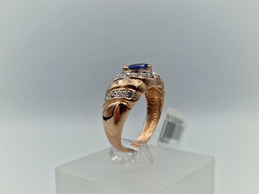 Zelta gredzens ar cirkoniju, 4.53 g, izm. 17