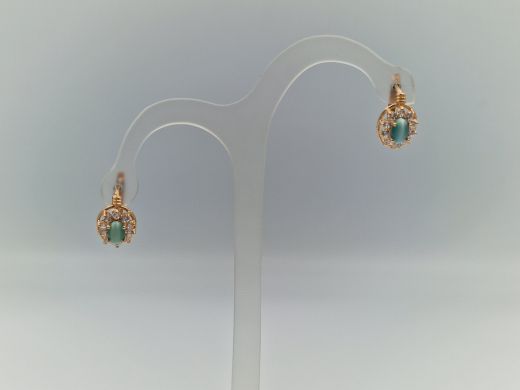 Zelta auskari ar cirkoniju, 2.88 g