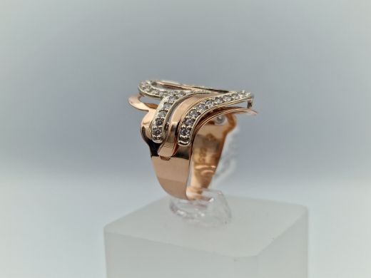 Zelta gredzens ar cirkoniju, 5.13 g, izm. 18