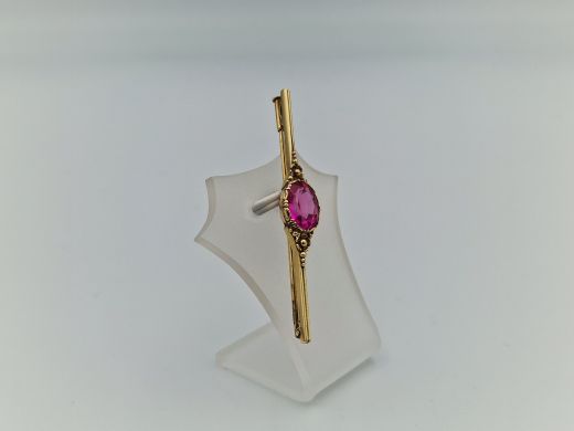 Zelta broša ar cirkoniju, 3.52 g