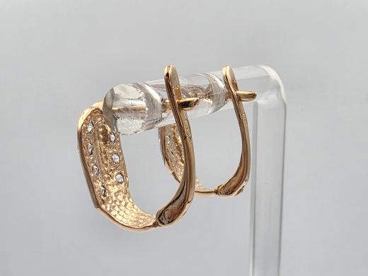 Золотые серьги с цирконом, 3.33 г