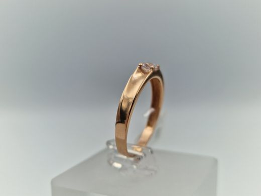 Zelta gredzens ar cirkoniju, 1.83 g, izm. 18.5