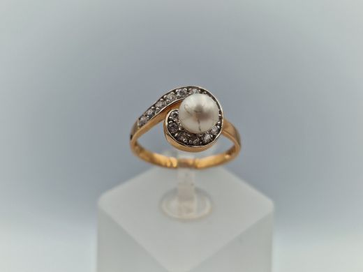 Zelta gredzens ar cirkoniju, 2.59 g, izm. 17