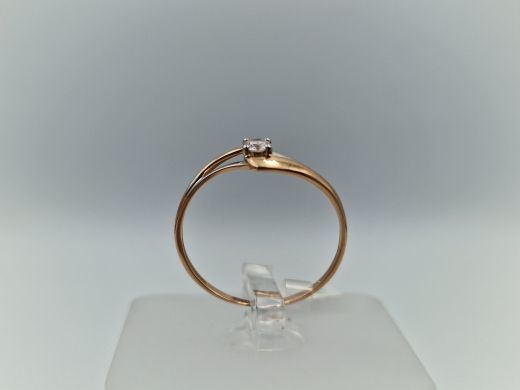 Zelta gredzens ar cirkoniju, 1.08 g, izm. 19