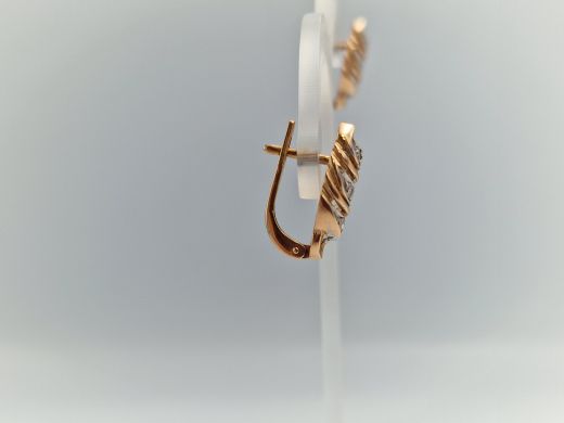 Золотые серьги с цирконом, 4.6 г