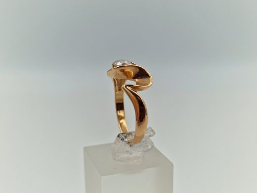 Zelta gredzens ar cirkoniju, 2.86 g, izm. 17.5