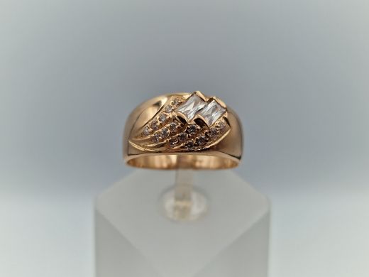 Zelta gredzens ar cirkoniju, 4.05 g, izm. 18