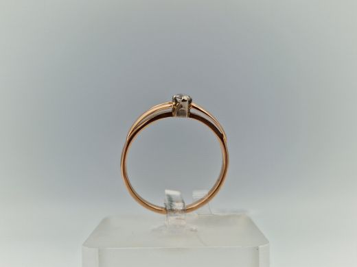 Золотое кольцо с цирконом, 2.11 г, разм. 18