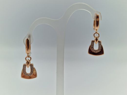 Zelta auskari ar cirkoniju, 3.84 g