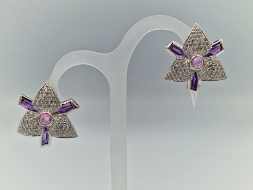 Zelta auskari ar briljantu, 13 g