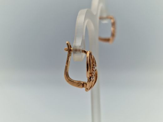 Zelta auskari ar cirkoniju, 2.47 g