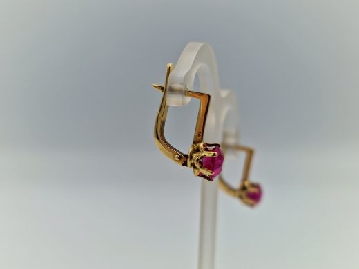 Zelta auskari ar koraļļi, 3.55 g