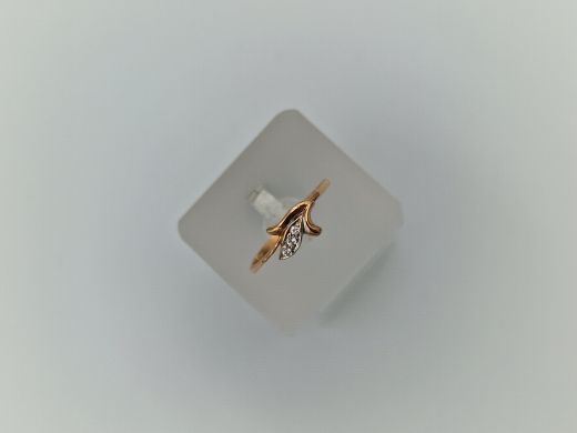 Zelta gredzens ar cirkoniju, 1.27 g, izm. 17.5