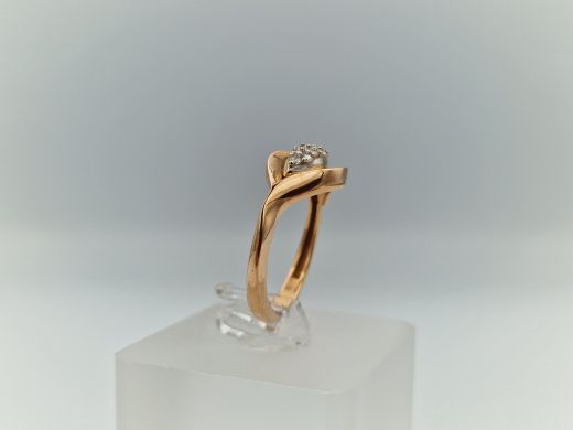 Zelta gredzens ar cirkoniju, 3.37 g, izm. 17.5