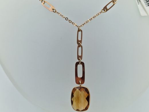 Золотое ожерелье с цитрином, 4.97 г, разм. 45