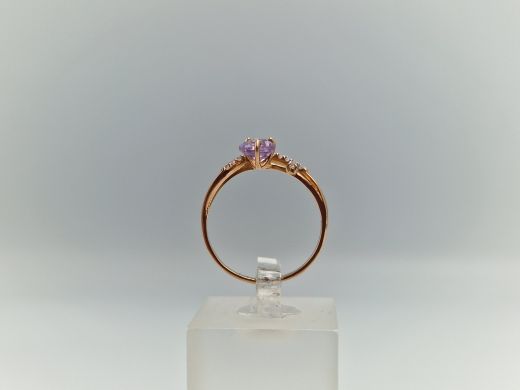 Zelta gredzens ar cirkoniju, 1.12 g, izm. 16