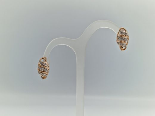Золотые серьги с цирконом, 4.6 г