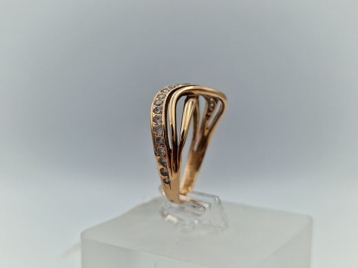 Zelta gredzens ar cirkoniju, 2.56 g, izm. 17.5