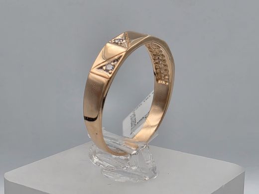 Gold ring with zircon, 2.37 g, size 18