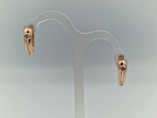 Золотые серьги с цирконом, 2.3 г