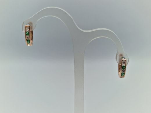 Золотые серьги с цирконом, 1.06 г