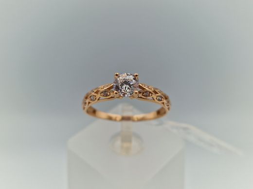 Zelta gredzens ar cirkoniju, 2.09 g, izm. 19.5