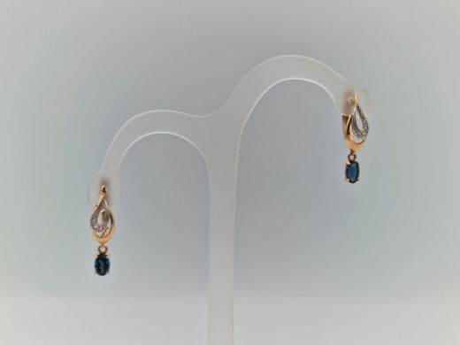 Zelta auskari ar topāzu, 2.36 g