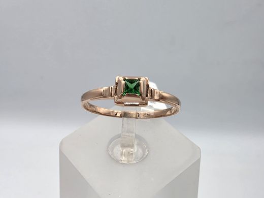 Золотое кольцо с цирконом, 1.62 г, разм. 19