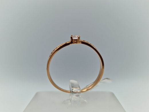 Zelta gredzens ar cirkoniju, 1.38 g, izm. 18