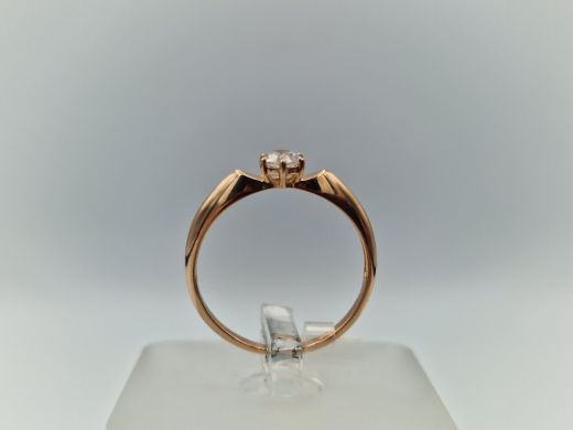 Zelta gredzens ar cirkoniju, 1.38 g, izm. 17.5