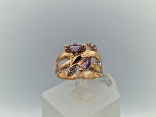 Zelta gredzens ar cirkoniju, 2.82 g, izm. 16