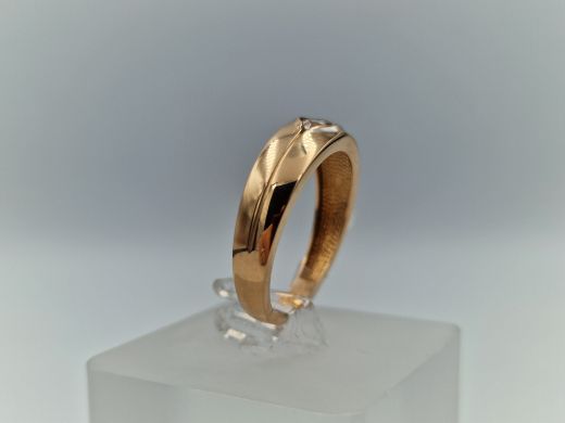 Zelta gredzens ar cirkoniju, 2.5 g, izm. 18