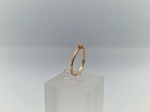 Zelta gredzens ar cirkoniju, 1.15 g, izm. 17