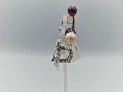 Золотые серьги с цирконом, 9 г