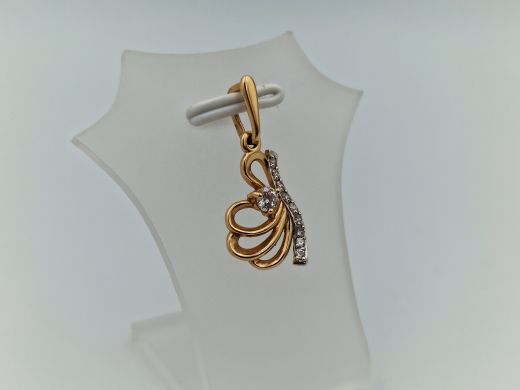 Zelta kulons ar cirkoniju, 1.08 g