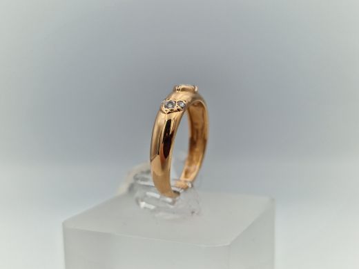 Zelta gredzens ar cirkoniju, 2.36 g, izm. 16.5