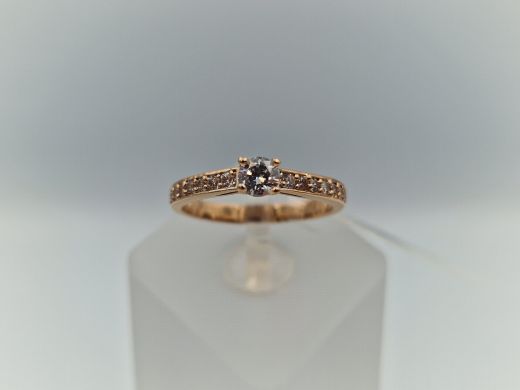 Zelta gredzens ar cirkoniju, 2.47 g, izm. 17