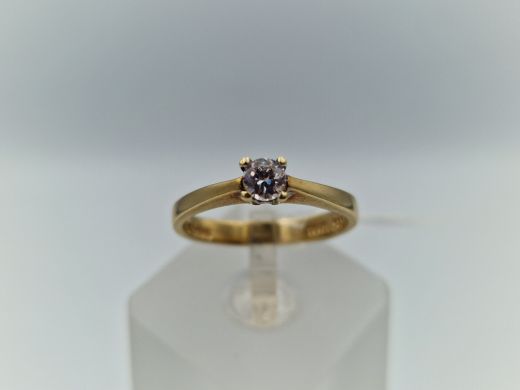 Zelta gredzens ar cirkoniju, 3.23 g, izm. 17.5