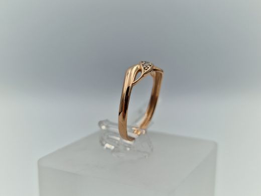 Zelta gredzens ar cirkoniju, 1.09 g, izm. 15